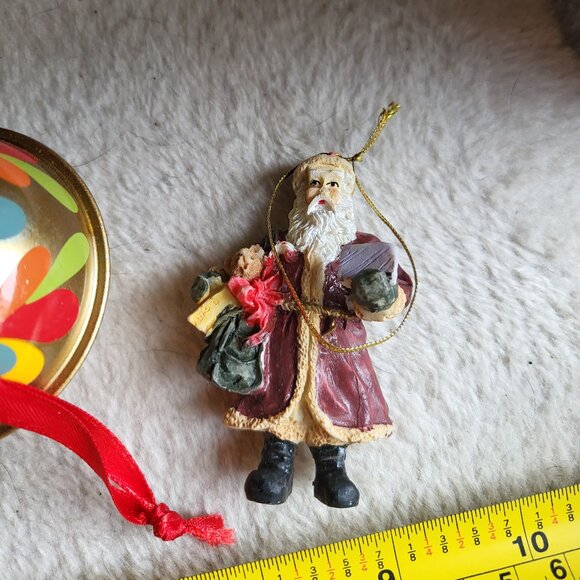 2 VINTAGE METAL CHRISTMAS JINGLE BELL ORNAMENTS + 1 WISEMAN ORNAMENT GUC - Picture 5 of 5